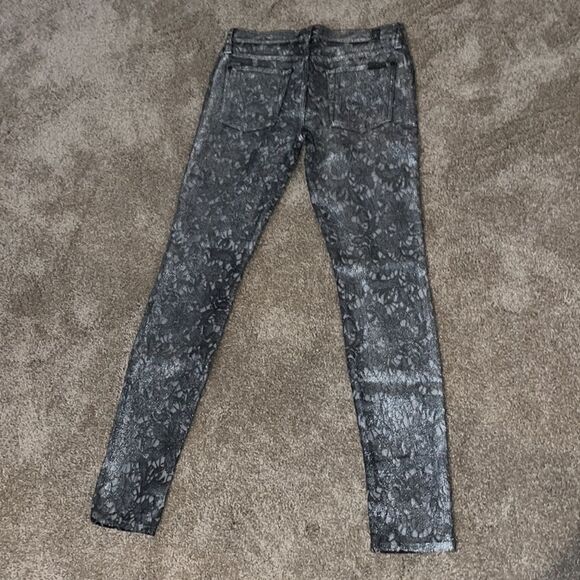 Gunmetal patterned Seven for All Mankind pocketed pants sz 27 - Picture 4 of 5